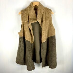 KoolaBurra By Ugg Super Soft Sherpa Teddy Fuzzy Open Front Vest Jacket Size‎ XL